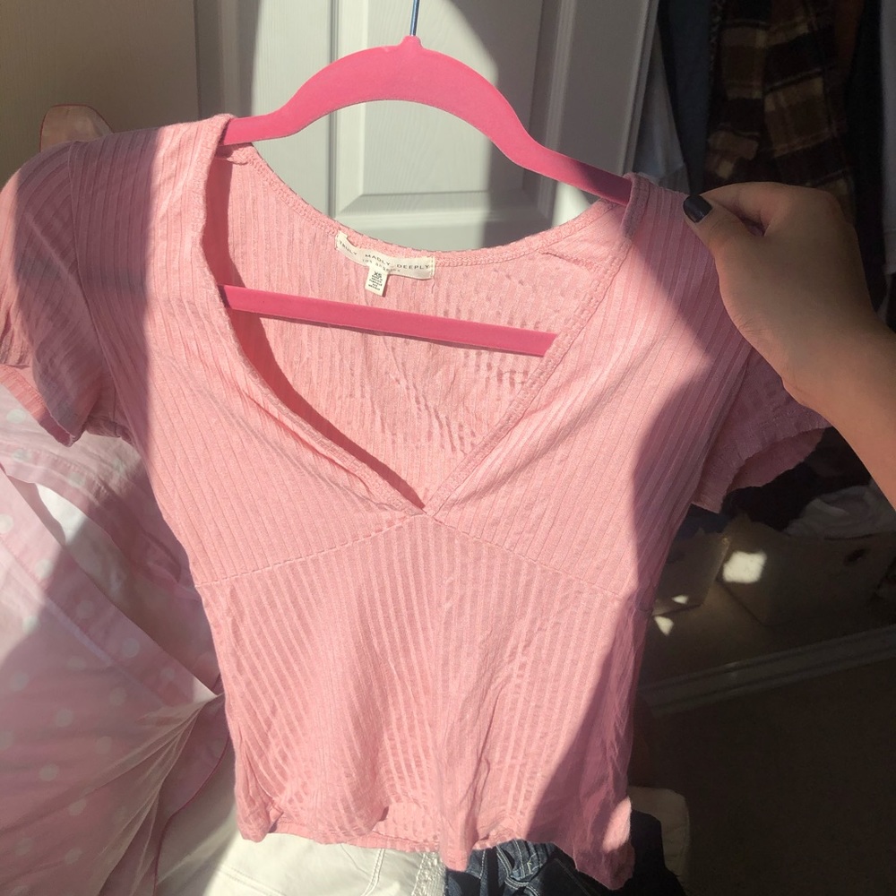 Urban Outfitters Pink Fitted Tee